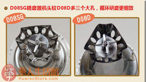 九阳豆浆机DJ13U-D08SG和DJ13U-D08D的超微精磨器