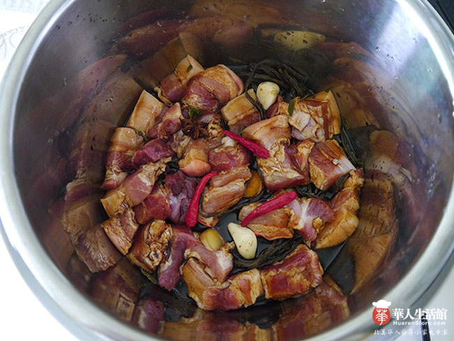 电压力锅食谱-豆角干焖五花肉6