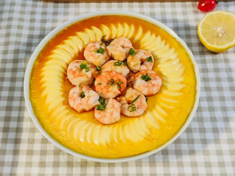 爱仕达蒸锅做的鸡蛋豆腐蒸虾仁