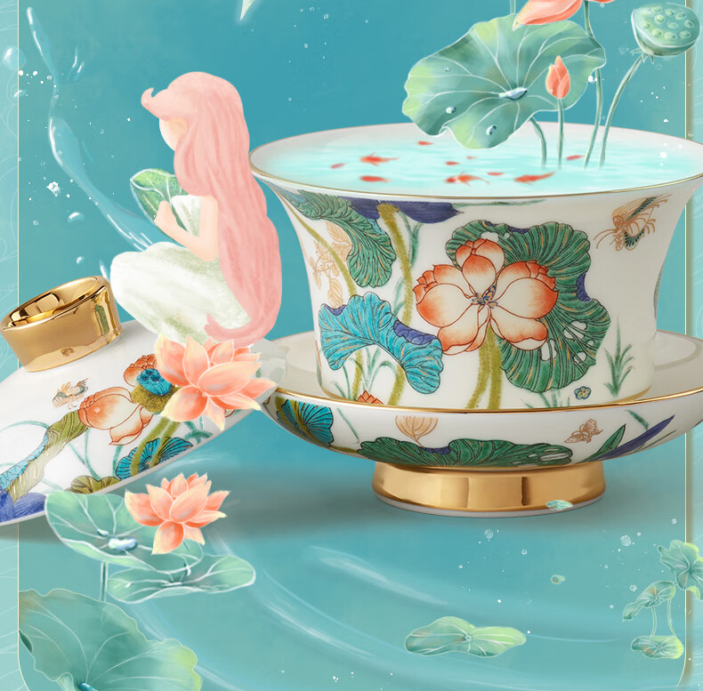 国瓷永丰源幸福和鸣9头茶具，高端瓷器，国宴品质，商务送礼首选！ 厨房有约