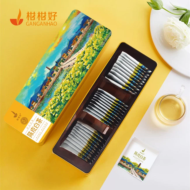 【中国直邮,时效10-15天】柑柑好 广东新会陈皮小饼干搭配白茶寿眉陈皮白茶150克