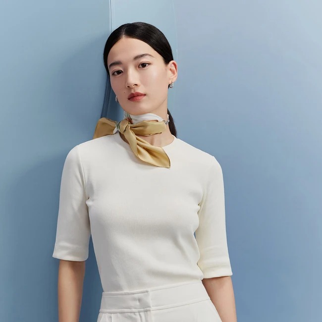 万事利WENSLI 真丝丝巾女100%桑蚕丝中方巾领巾 礼盒装梦瑶-咖色