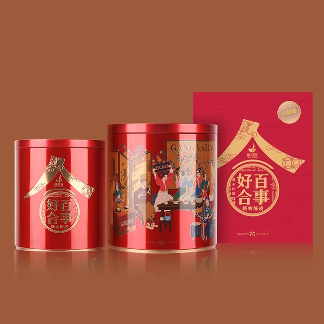 【中国直邮,时效10-15天】柑柑好 广东新会陈皮好合系列八年陈皮罐装200克礼盒装