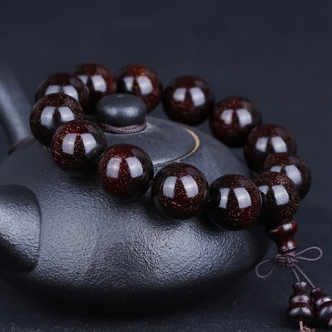 龙隐 金星小叶紫檀手串 小满星款18mm*13颗