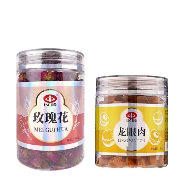 中国以岭 桂圆玫瑰茶 美容养颜、养血安神 龙眼肉150g*1+玫瑰花 60g*1