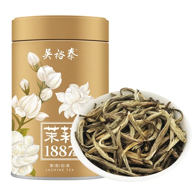 【中国直邮,时效10-15天】吴裕泰茉莉花茶 特种全芽茶叶茉莉绿茶新茶八窨纯芽花草茶礼品招牌1887 吴裕泰1887新款120g