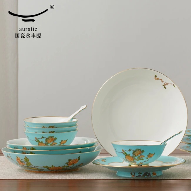 被中国蓝色瓷器惊艳到了！国瓷永丰源“西湖蓝”中式餐具，高贵绝美厨房有约