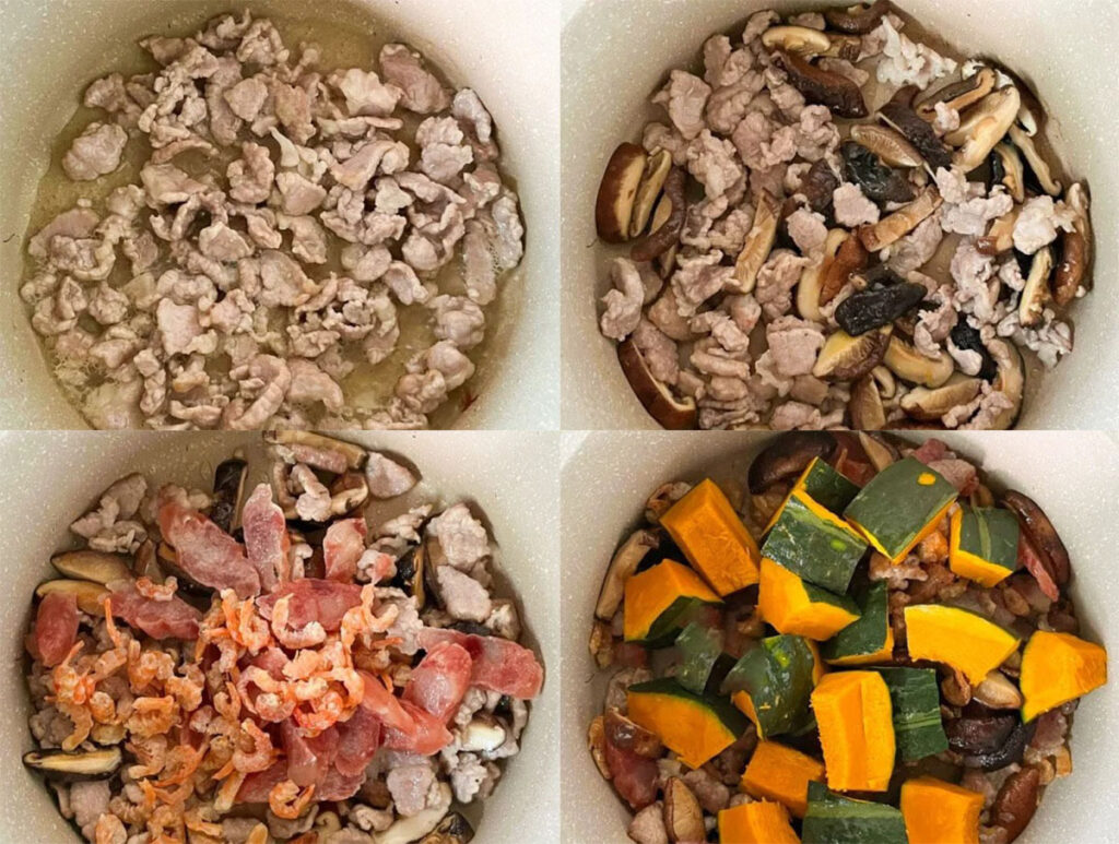 南瓜腊肠焖饭