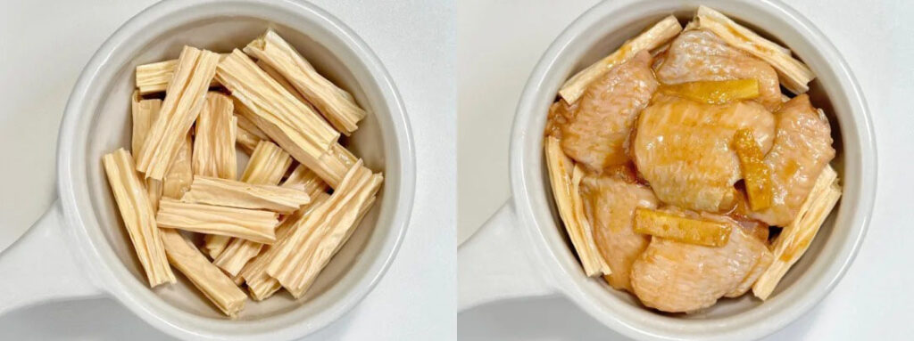 腐竹蒸鸡翅