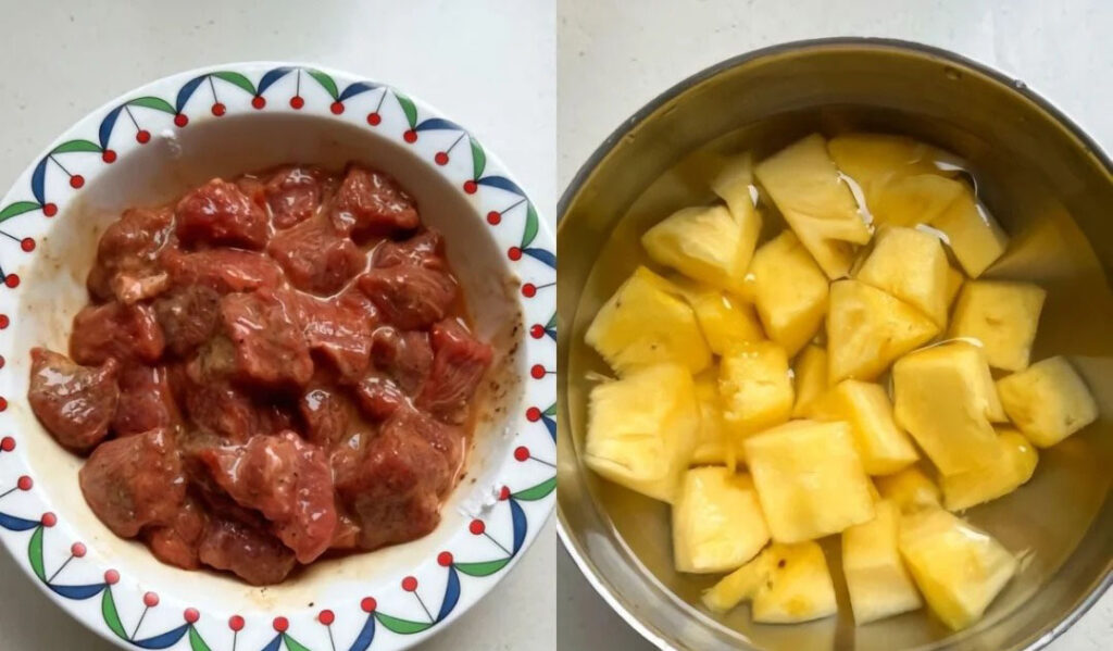 菠萝牛肉粒