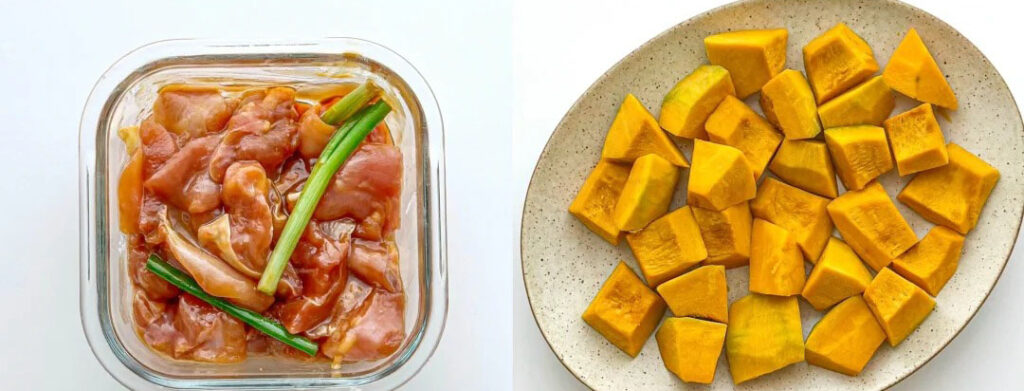 南瓜蒸鸡腿