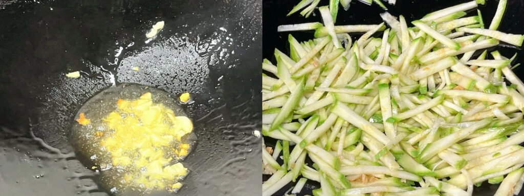 西葫芦丝炒鸡蛋