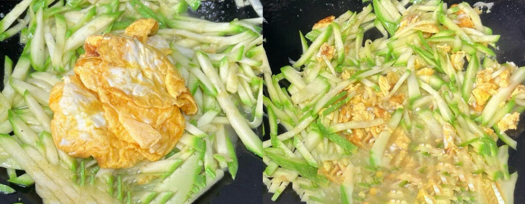 西葫芦丝炒鸡蛋