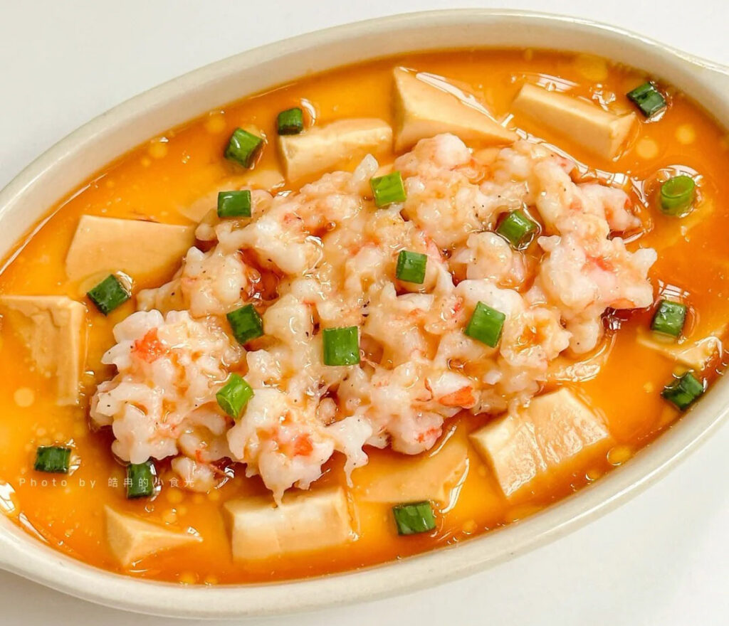 虾仁豆腐蒸蛋