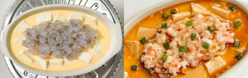 虾仁豆腐蒸蛋